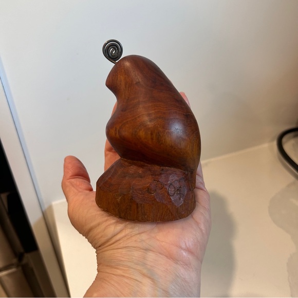 Trio of Vintage Hand Carved Ironwood Birds Signed - Picture 9 of 11